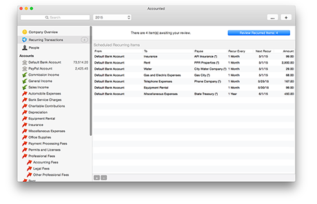 Easily manage recurring transactions.
