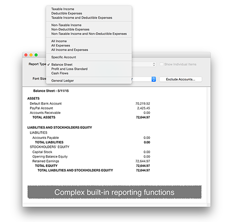 Complex built-in reporting functions.