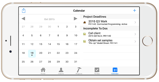 Mobile Calendar in Landscape Orientation